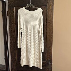 Soft Surroundings Cream Cable Knit Dress Small